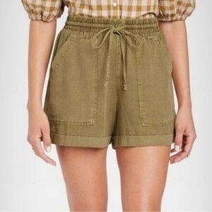 Universal Thread Olive Green linen blend Shorts Women Size XS